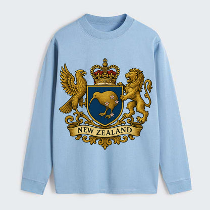 New Zealand Heritage Badge - Classic Long Sleeve Shirt - Light Blue