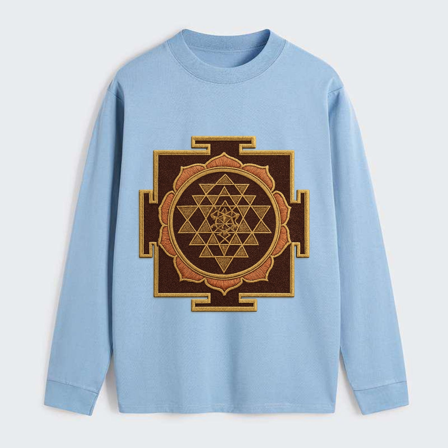 Sri Yantra  - Classic Long Sleeve Shirt - Light Blue