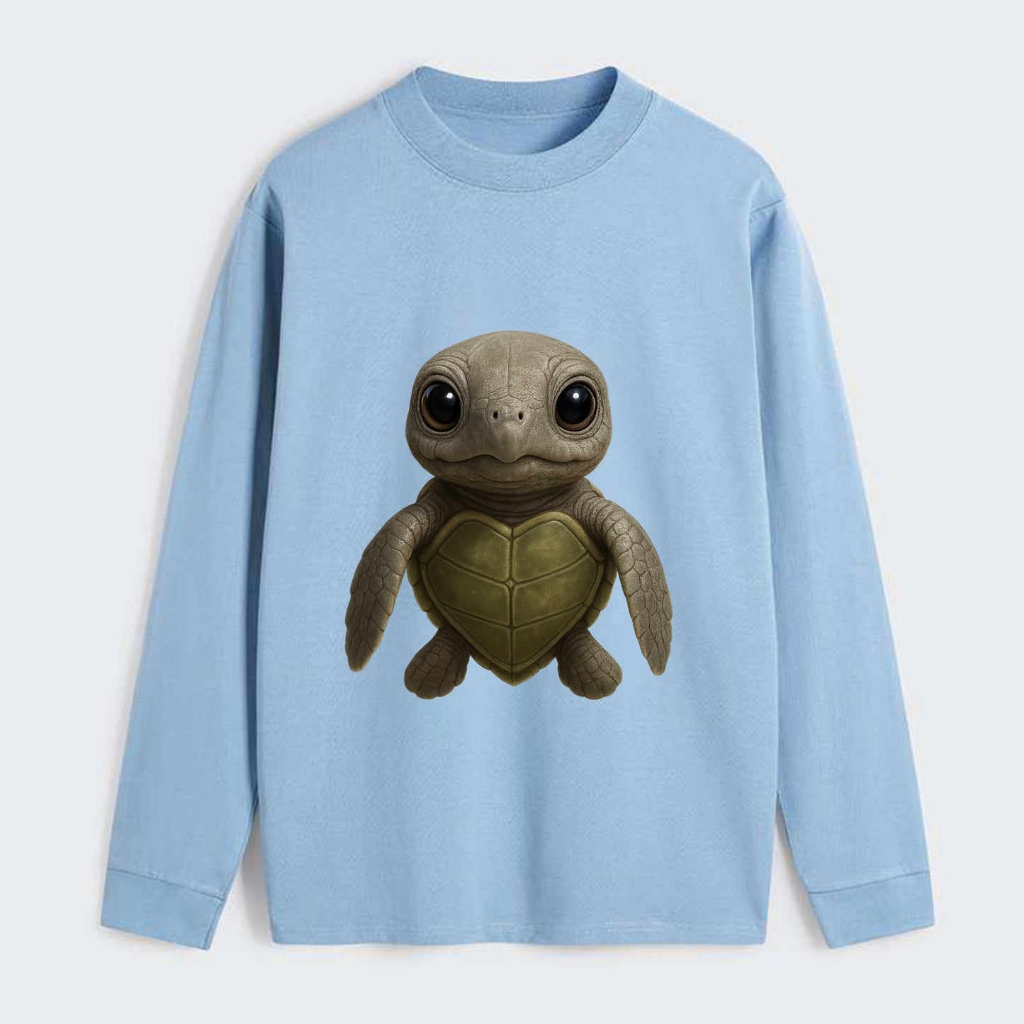 Baby Olive Ridley Turtle - olive green shell, heart-shaped carapace, - Classic Long Sleeve Shirt - Light Blue