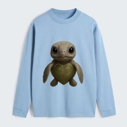 Baby Olive Ridley Turtle - olive green shell, heart-shaped carapace, - Classic Long Sleeve Shirt - Light Blue