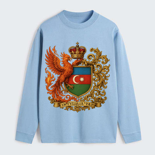 Azerbaijan Fire Phoenix Emblem - Classic Long Sleeve Shirt - Light Blue