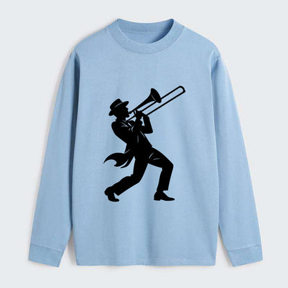 Trombone player jazz improvisation - Classic Long Sleeve Shirt - Light Blue