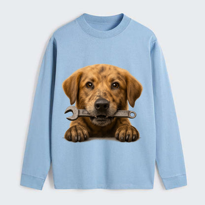 Mechanic Dog  - Classic Long Sleeve Shirt - Light Blue
