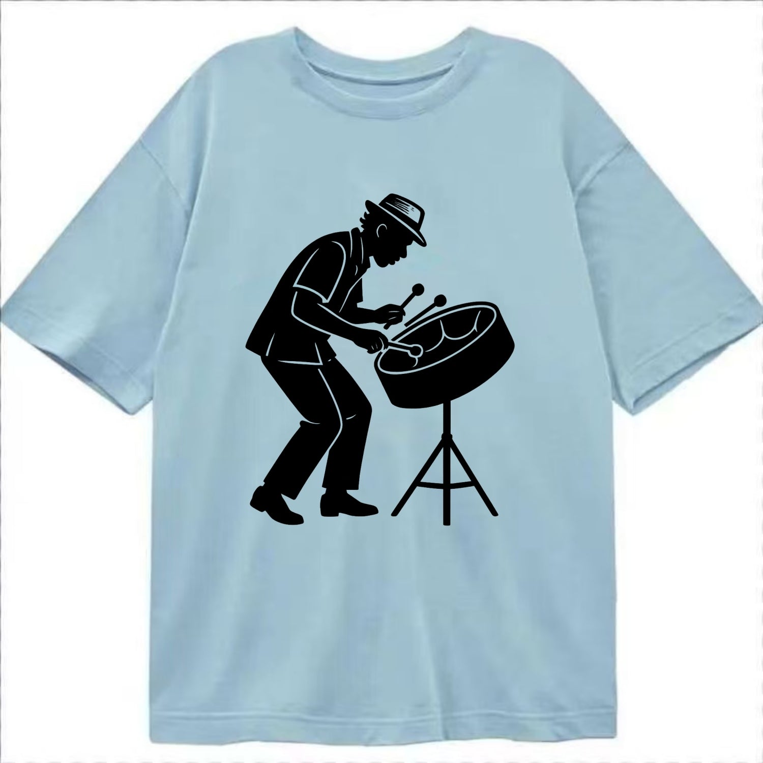Steel drum player Caribbean rhythm - Classic T-shirt - Light Blue