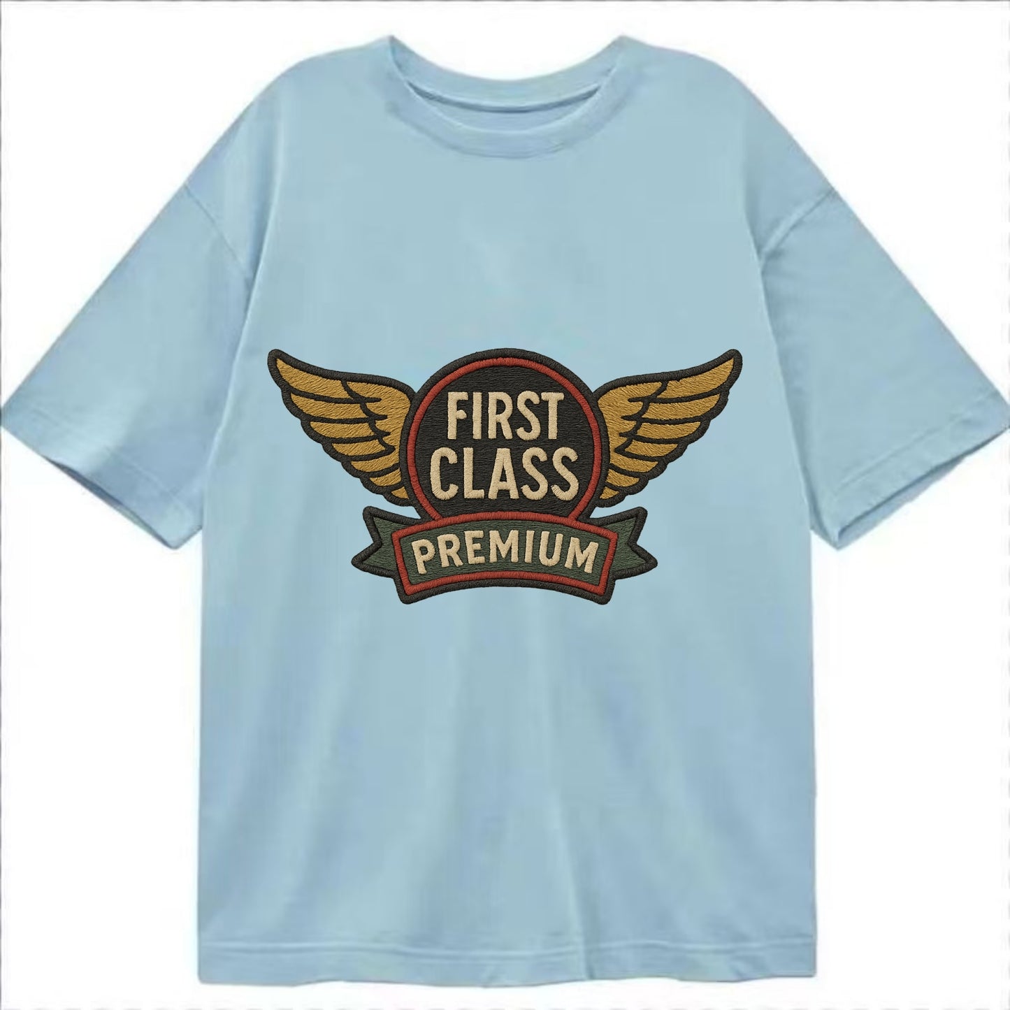First Class Emblem  - Classic T-shirt - Light Blue