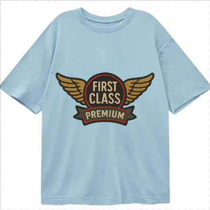 First Class Emblem  - Classic T-shirt - Light Blue