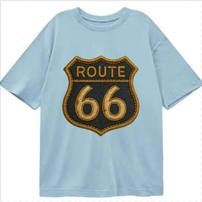 Route 66  - Classic T-shirt - Light Blue