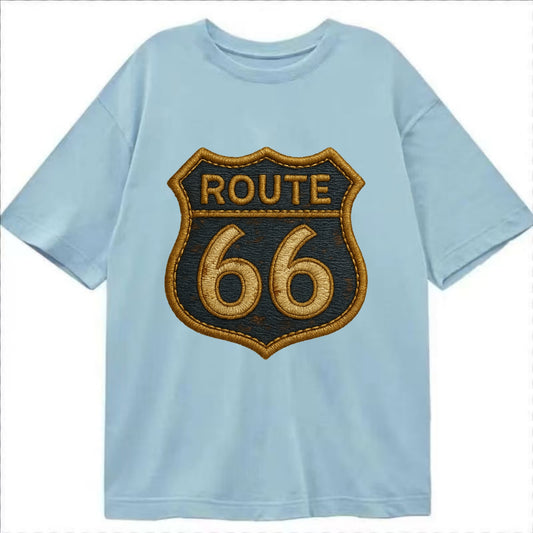 Route 66  - Classic T-shirt - Light Blue