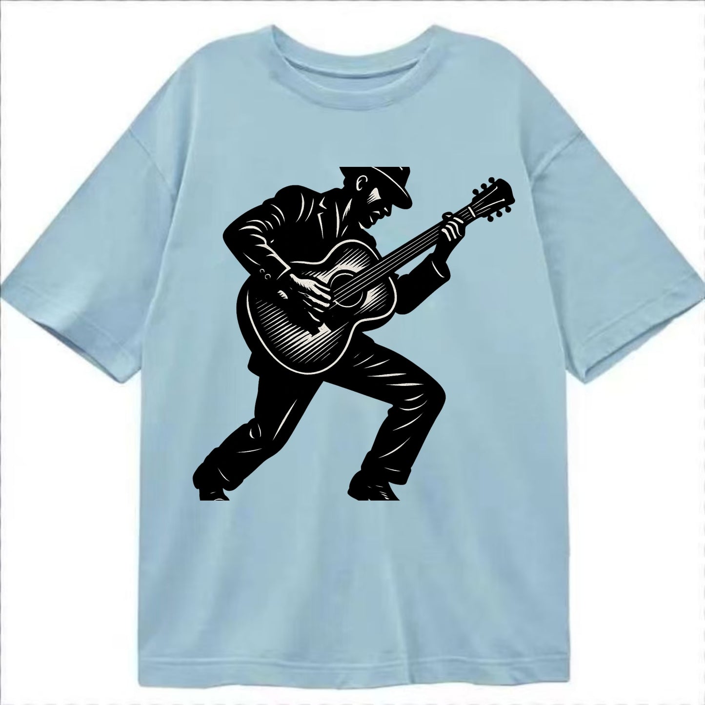 Guitarist playing acoustic guitar - Classic T-shirt - Light Blue