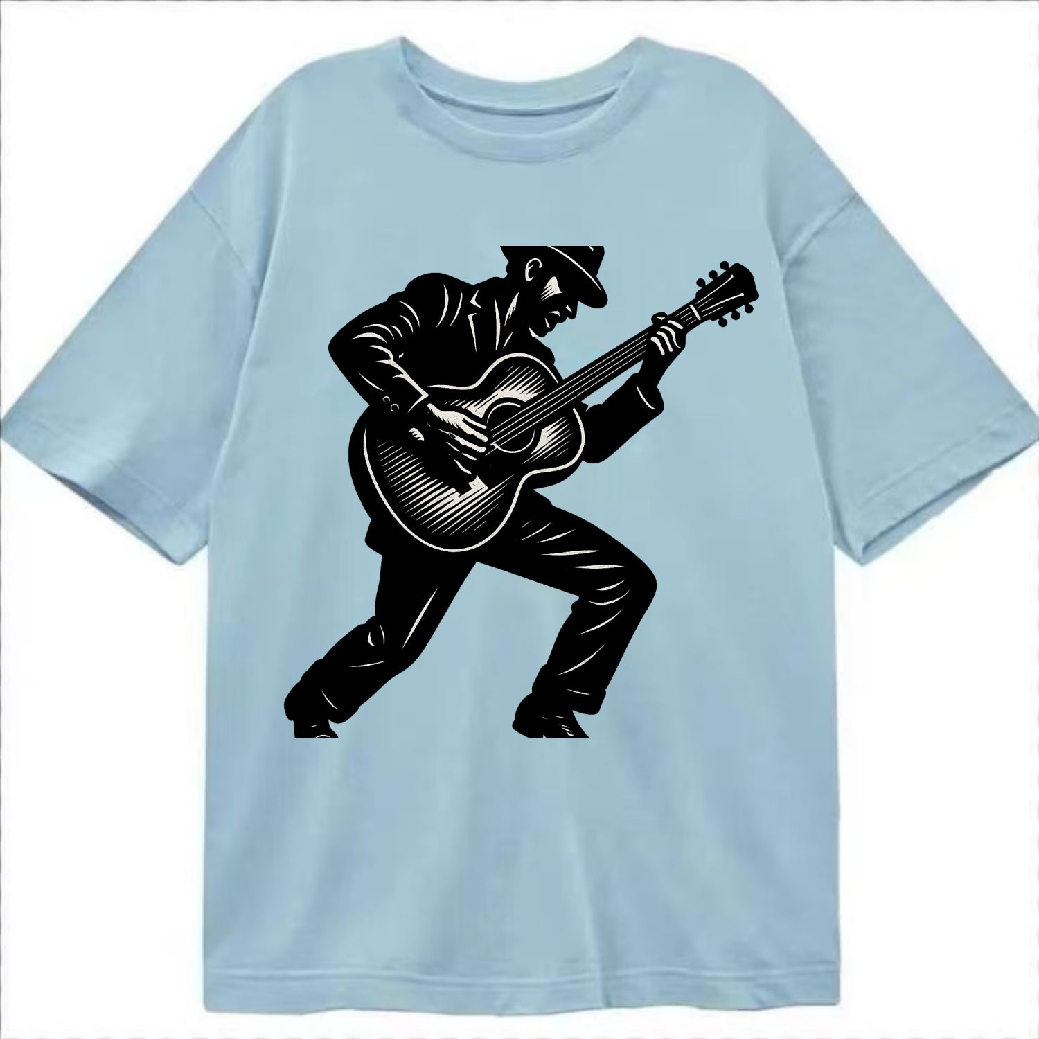 Guitarist playing acoustic guitar - Classic T-shirt - Light Blue