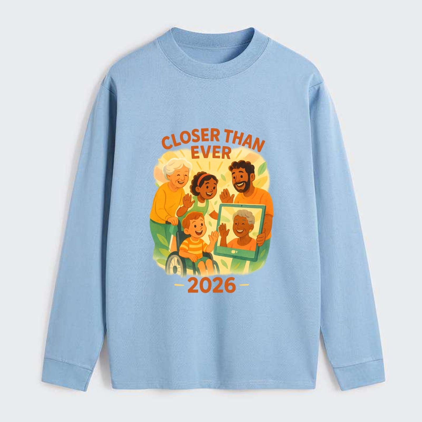 Technology bringing distant families together - "Closer Than Ever" - - Classic Long Sleeve Shirt - Light Blue
