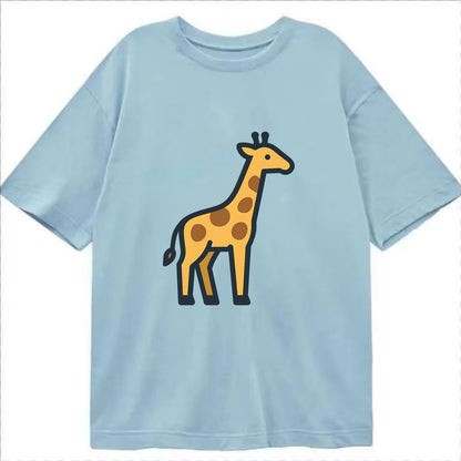 Giraffe - Yellow with brown patches flat side profile - Classic T-shirt - Light Blue