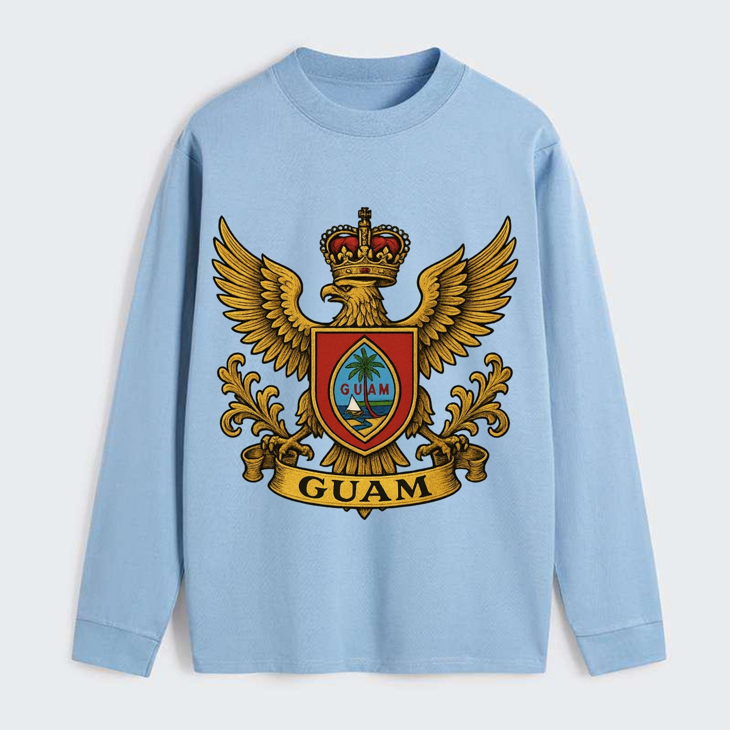 Guam Heritage Badge  - Classic Long Sleeve Shirt - Light Blue