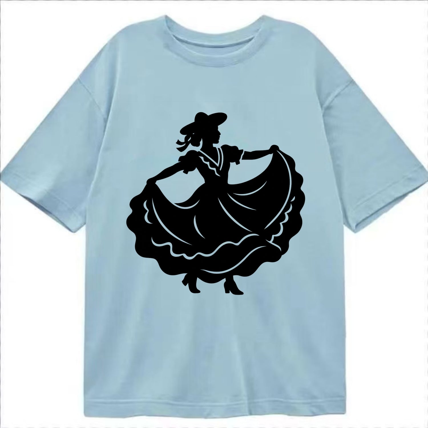 Mexican folk dancer twirling skirt - Classic T-shirt - Light Blue