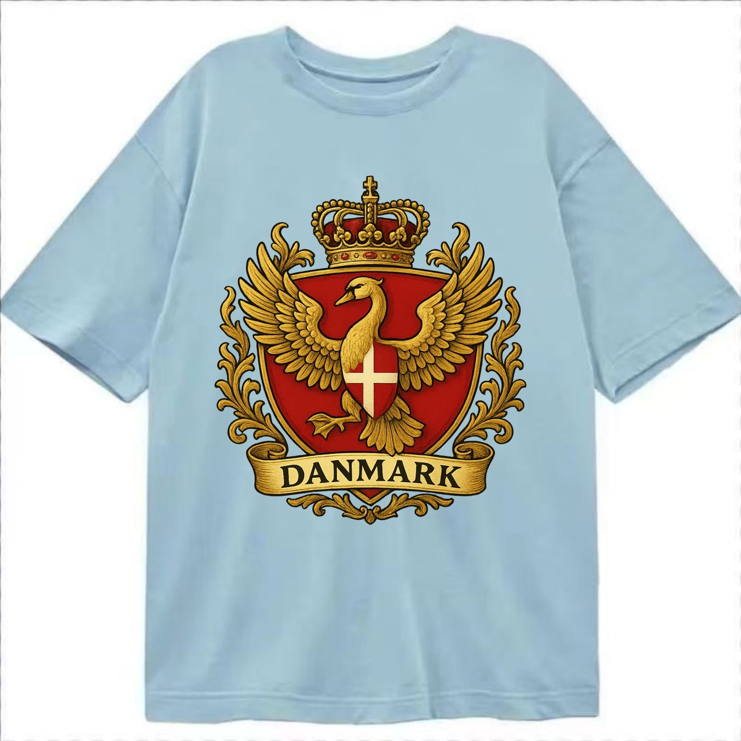 Denmark Heritage Badge  - Classic T-shirt - Light Blue