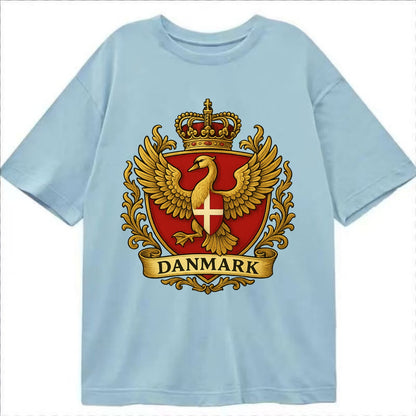 Denmark Heritage Badge  - Classic T-shirt - Light Blue