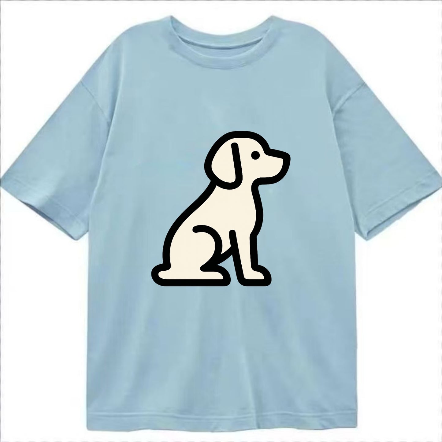 Beagle - Modern minimal sitting pose wit - Classic T-shirt - Light Blue