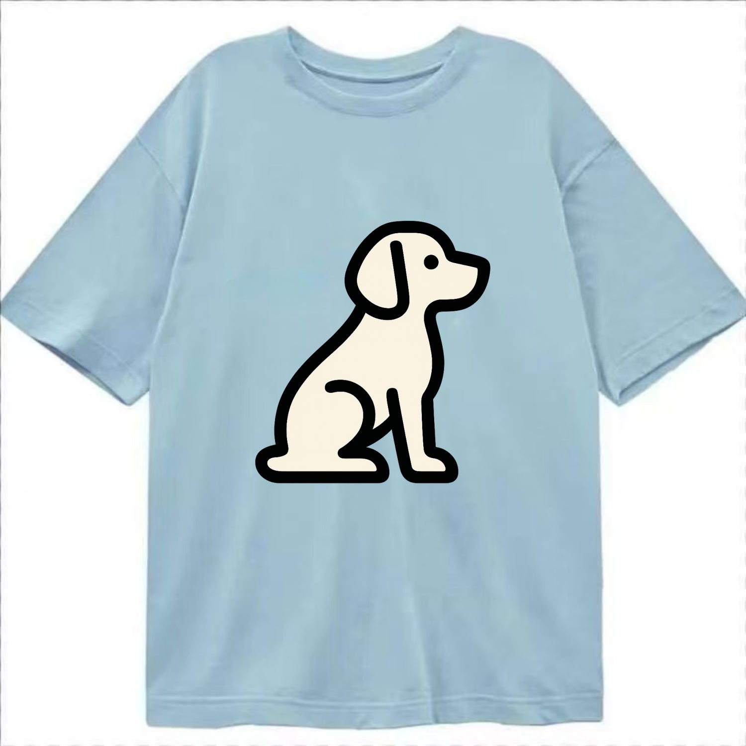 Beagle - Modern minimal sitting pose wit - Classic T-shirt - Light Blue