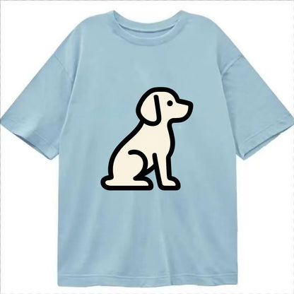 Beagle - Modern minimal sitting pose wit - Classic T-shirt - Light Blue