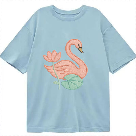 Coral Swan - Classic T-shirt - Light Blue