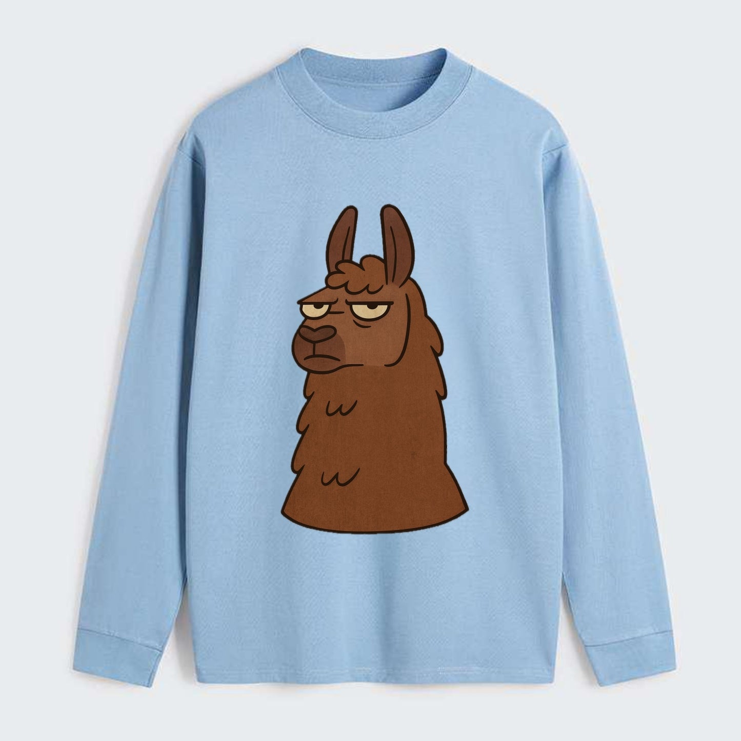 The Llama Judging Silently - Classic Long Sleeve Shirt - Light Blue