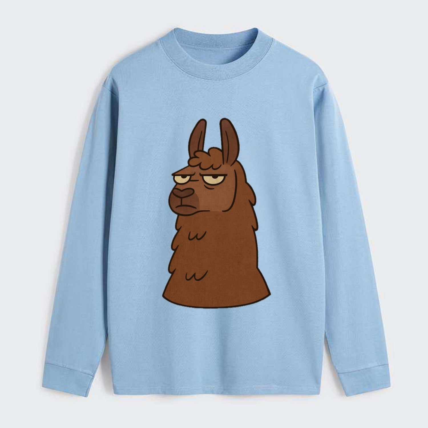 The Llama Judging Silently - Classic Long Sleeve Shirt - Light Blue
