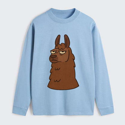 The Llama Judging Silently - Classic Long Sleeve Shirt - Light Blue