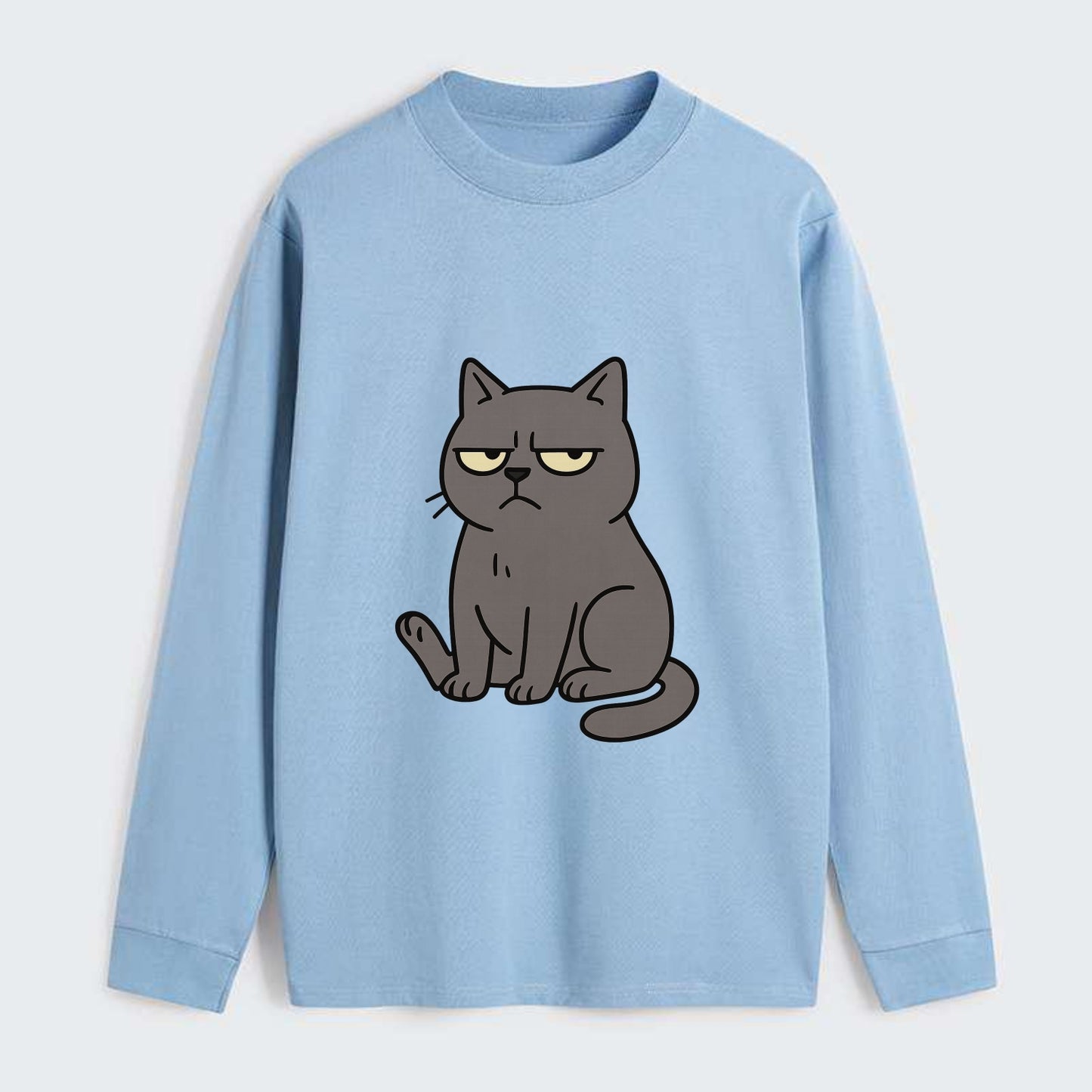 The Cat Judging Silently - Classic Long Sleeve Shirt - Light Blue