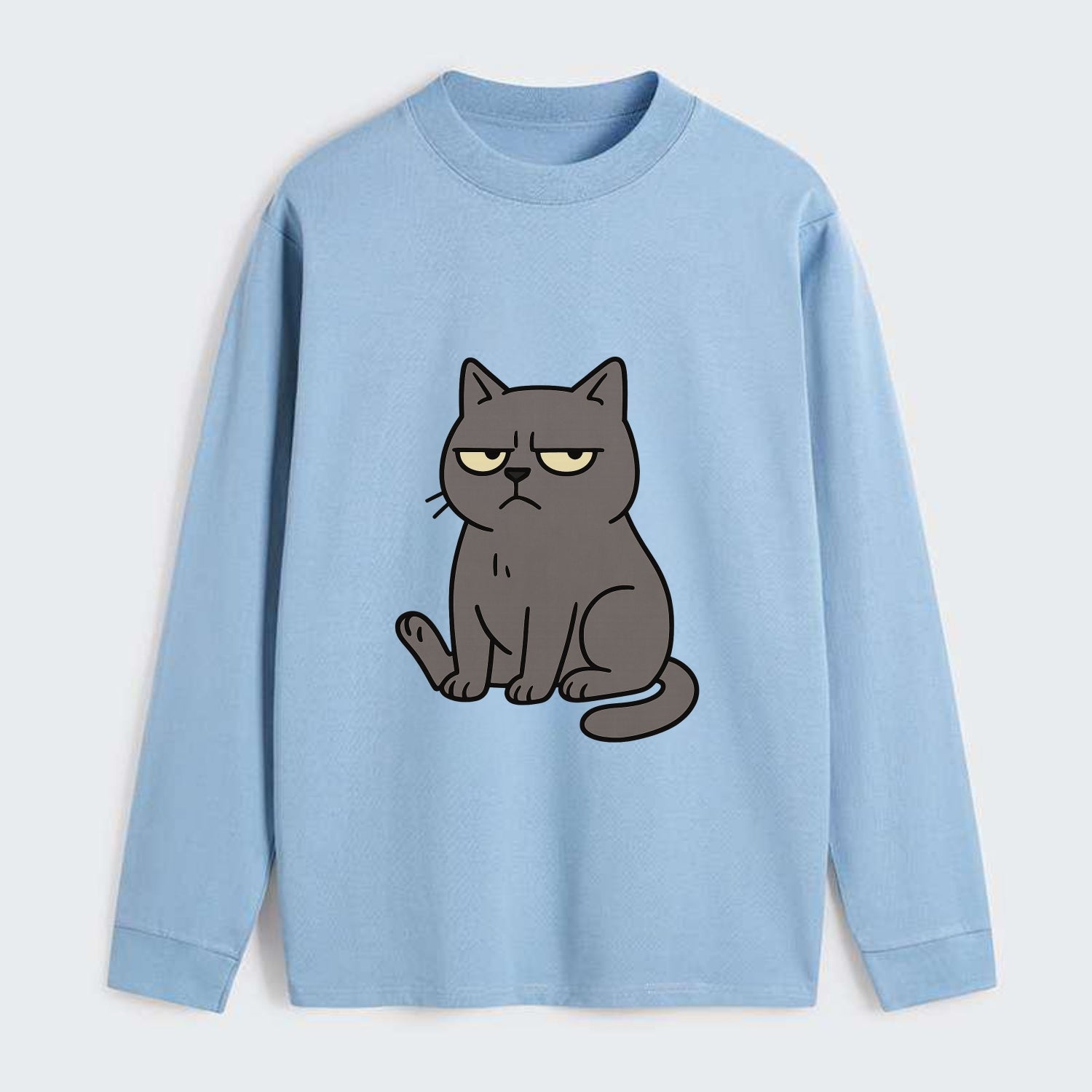 The Cat Judging Silently - Classic Long Sleeve Shirt - Light Blue