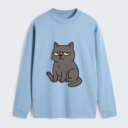 The Cat Judging Silently - Classic Long Sleeve Shirt - Light Blue