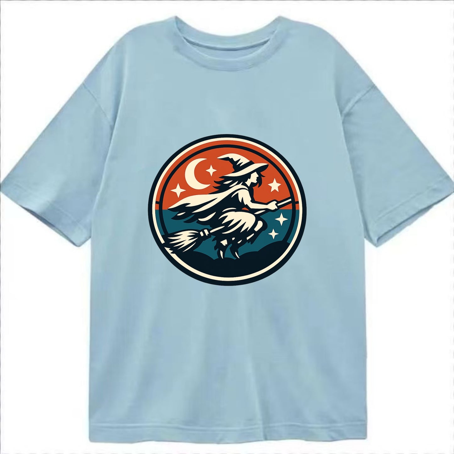 Mystic Night Witch Emblem - Classic T-shirt - Light Blue