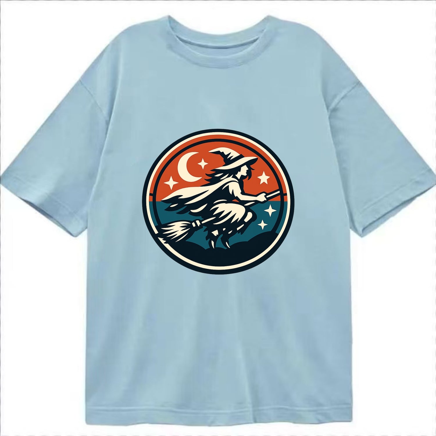 Mystic Night Witch Emblem - Classic T-shirt - Light Blue