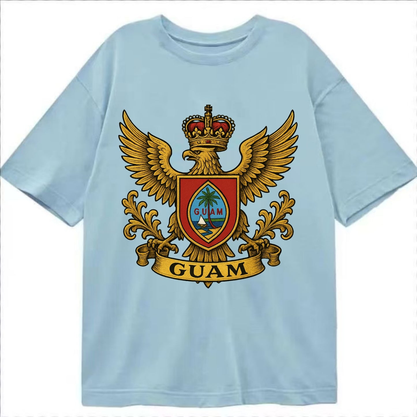 Guam Heritage Badge  - Classic T-shirt - Light Blue