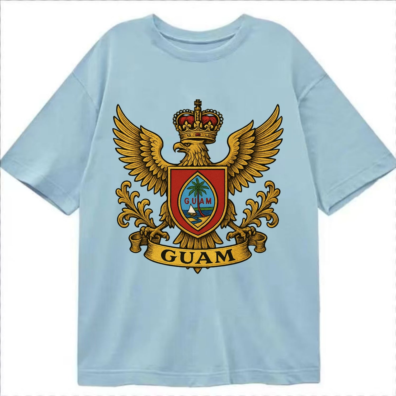 Guam Heritage Badge  - Classic T-shirt - Light Blue