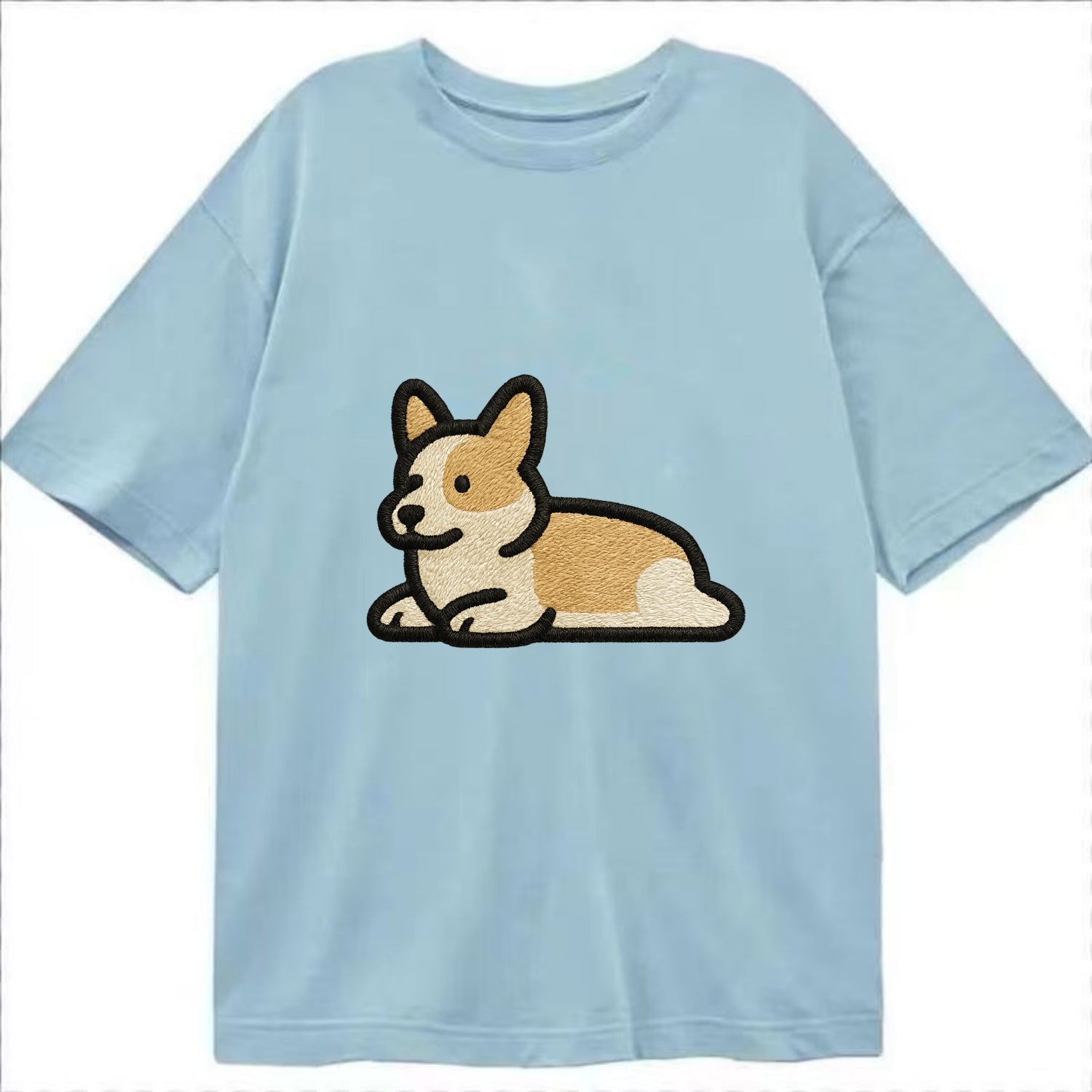 Corgi - Sploot lying position - Classic T-shirt - Light Blue