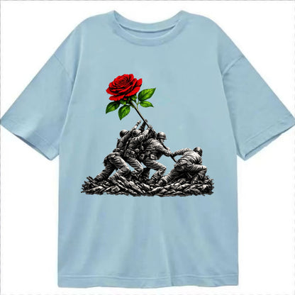 Iwo Jima Rose - Classic T-shirt - Light Blue