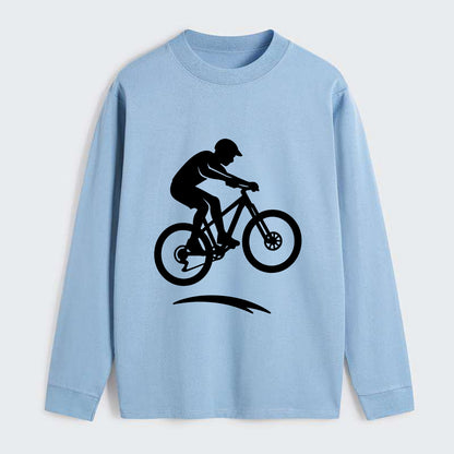Mountain biker catching air - Classic Long Sleeve Shirt - Light Blue