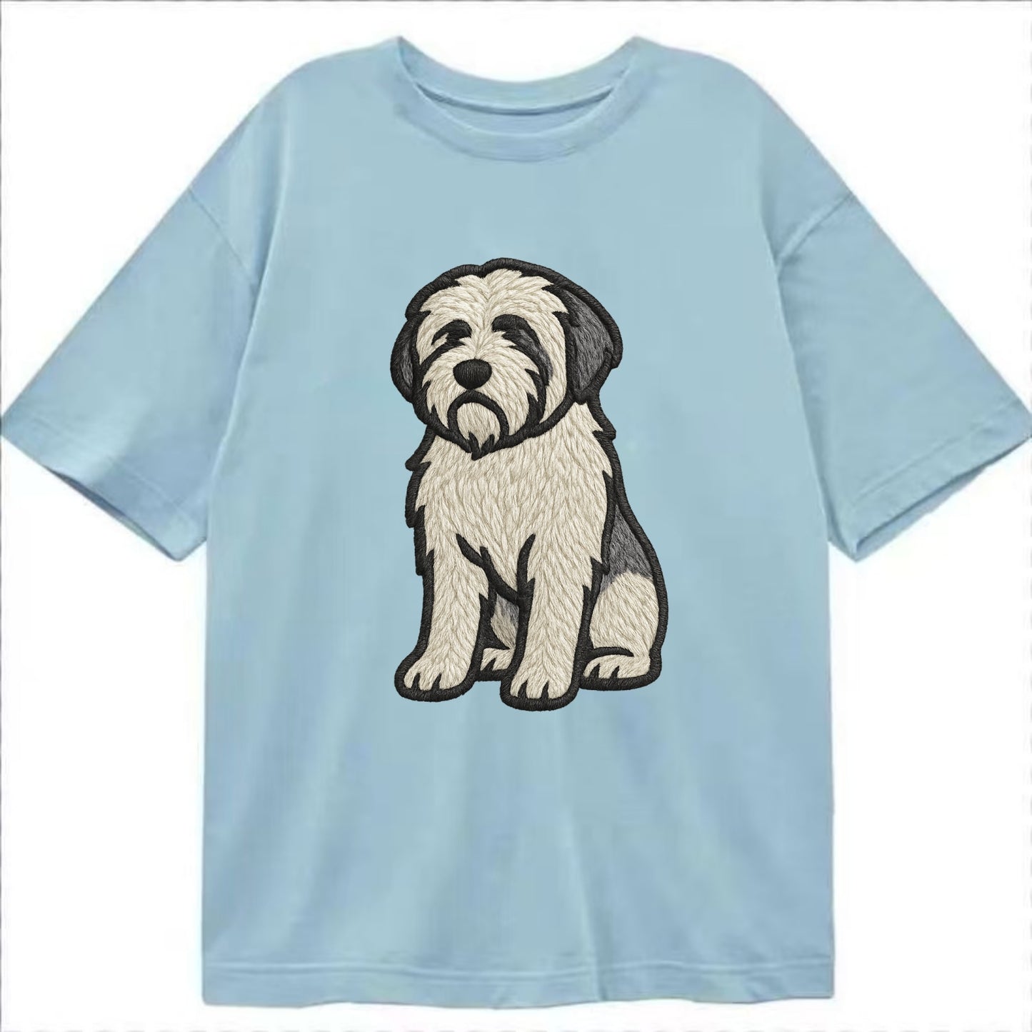 Polish Lowland Sheepdog - White and gray - Classic T-shirt - Light Blue