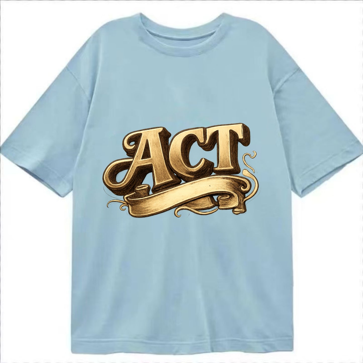 Bold typography design - "ACT" - take action, do something - Classic T-shirt - Light Blue