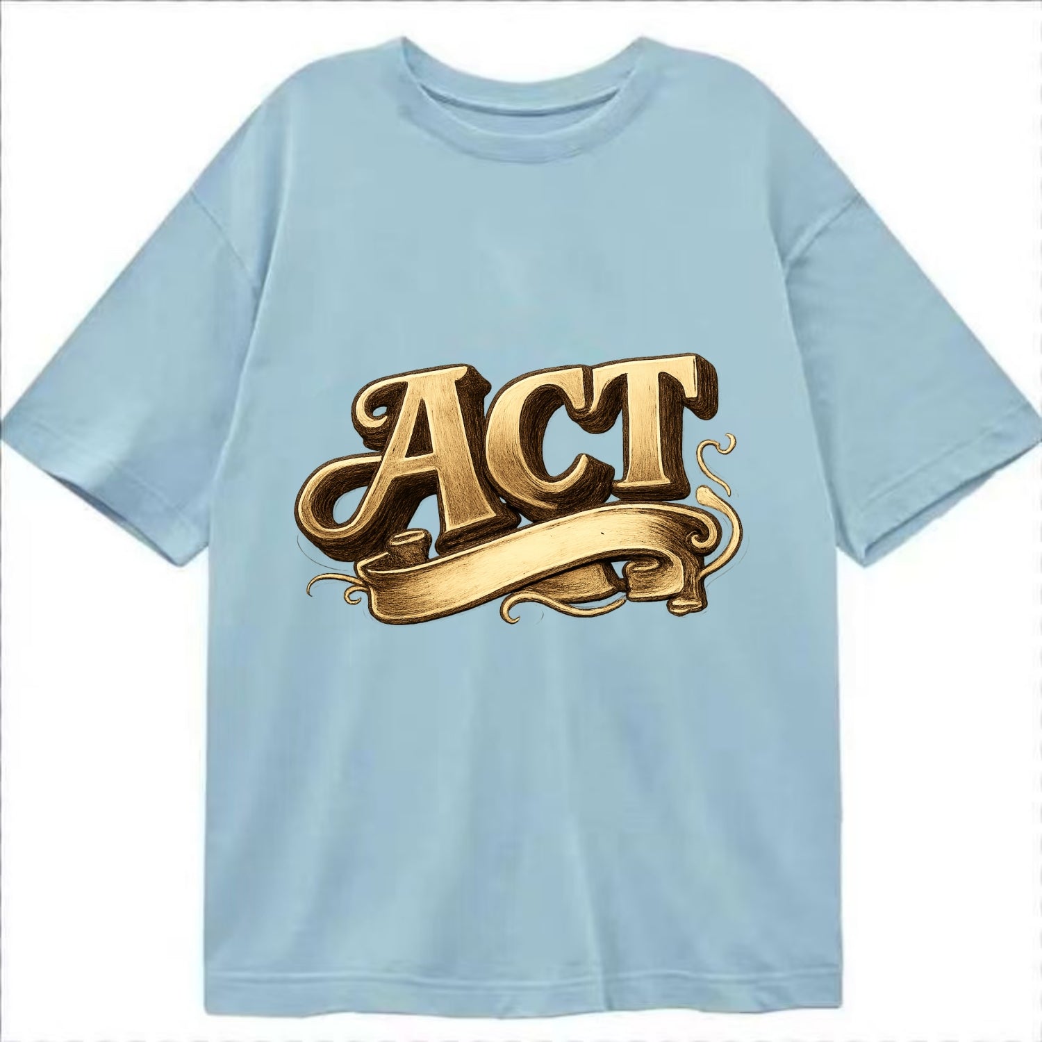 Bold typography design - "ACT" - take action, do something - Classic T-shirt - Light Blue