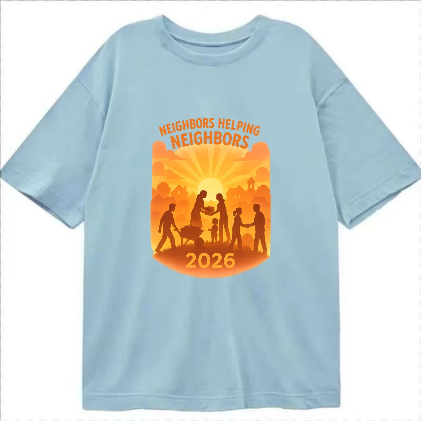 Local communities thriving with shared resources - "Neighbors Helping Neighbors" - Classic T-shirt - Light Blue