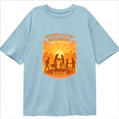 Local communities thriving with shared resources - "Neighbors Helping Neighbors" - Classic T-shirt - Light Blue