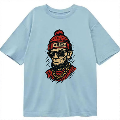 Lincoln Cornhusker wearing Nebraska bean - Classic T-shirt - Light Blue