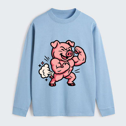 Strong Pig - Classic Long Sleeve Shirt - Light Blue