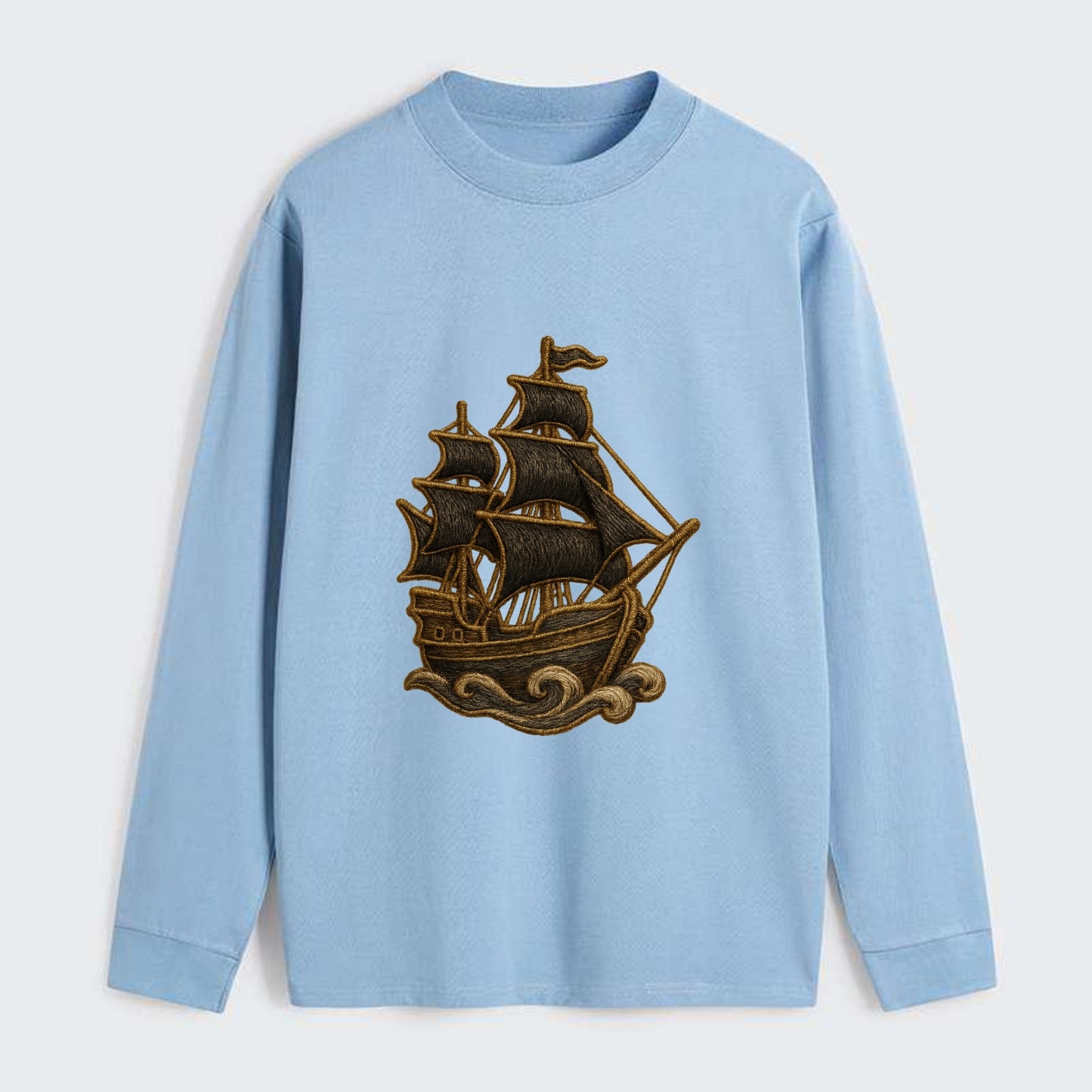 Pirate Ship  - Classic Long Sleeve Shirt - Light Blue