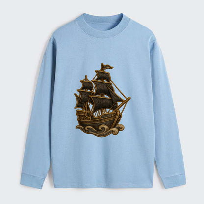 Pirate Ship  - Classic Long Sleeve Shirt - Light Blue