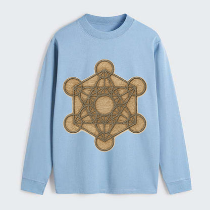 Metatron's Cube  - Classic Long Sleeve Shirt - Light Blue
