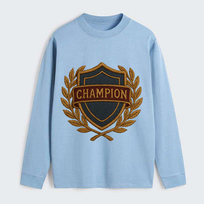 Champion Shield  - Classic Long Sleeve Shirt - Light Blue