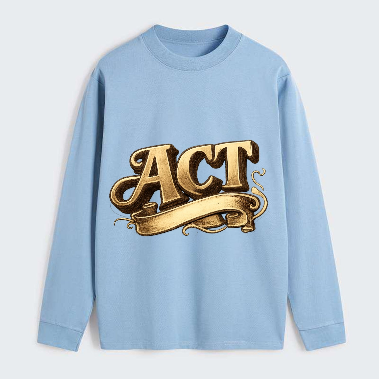 Bold typography design - "ACT" - take action, do something - Classic Long Sleeve Shirt - Light Blue