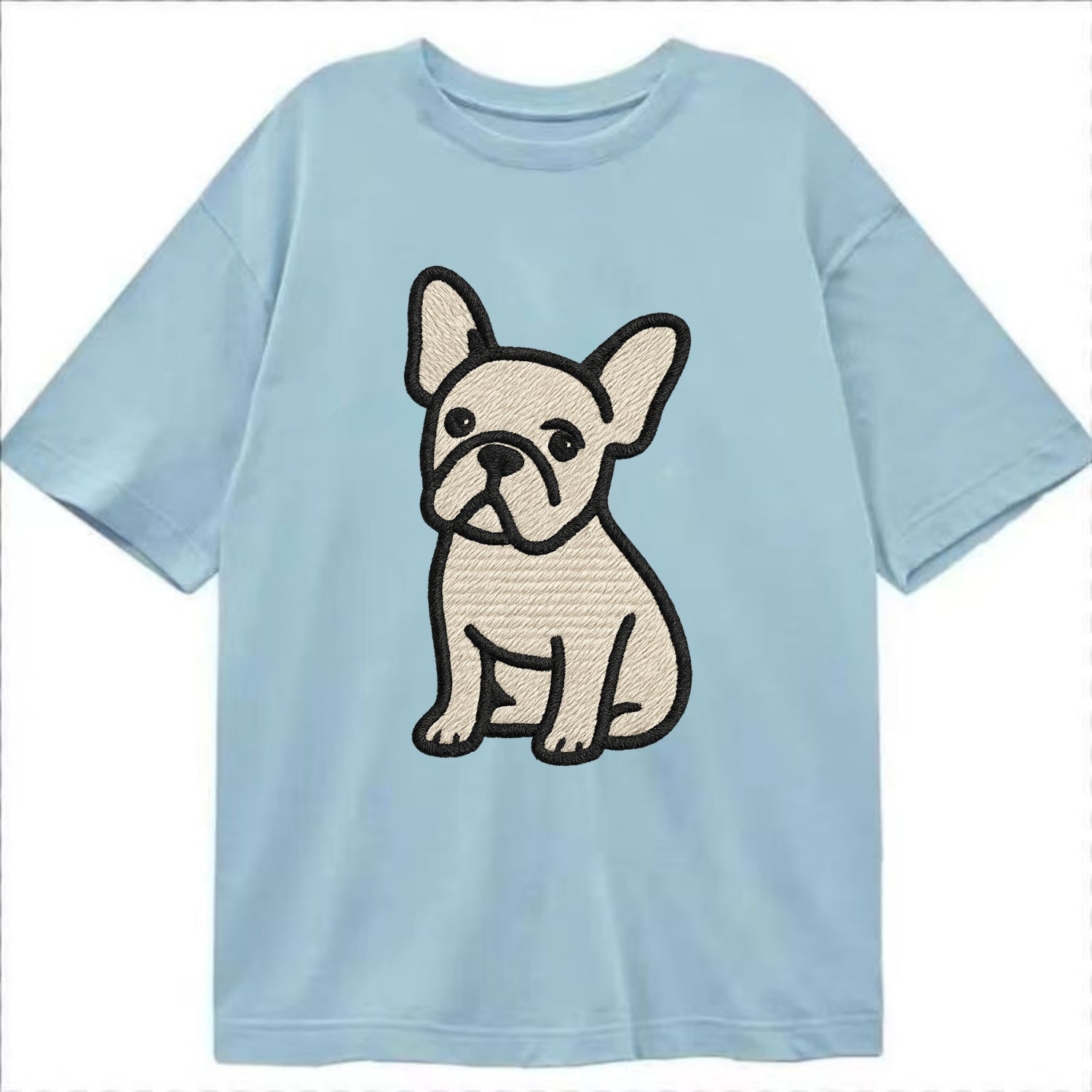 French Bulldog - Head tilt one ear up - Classic T-shirt - Light Blue